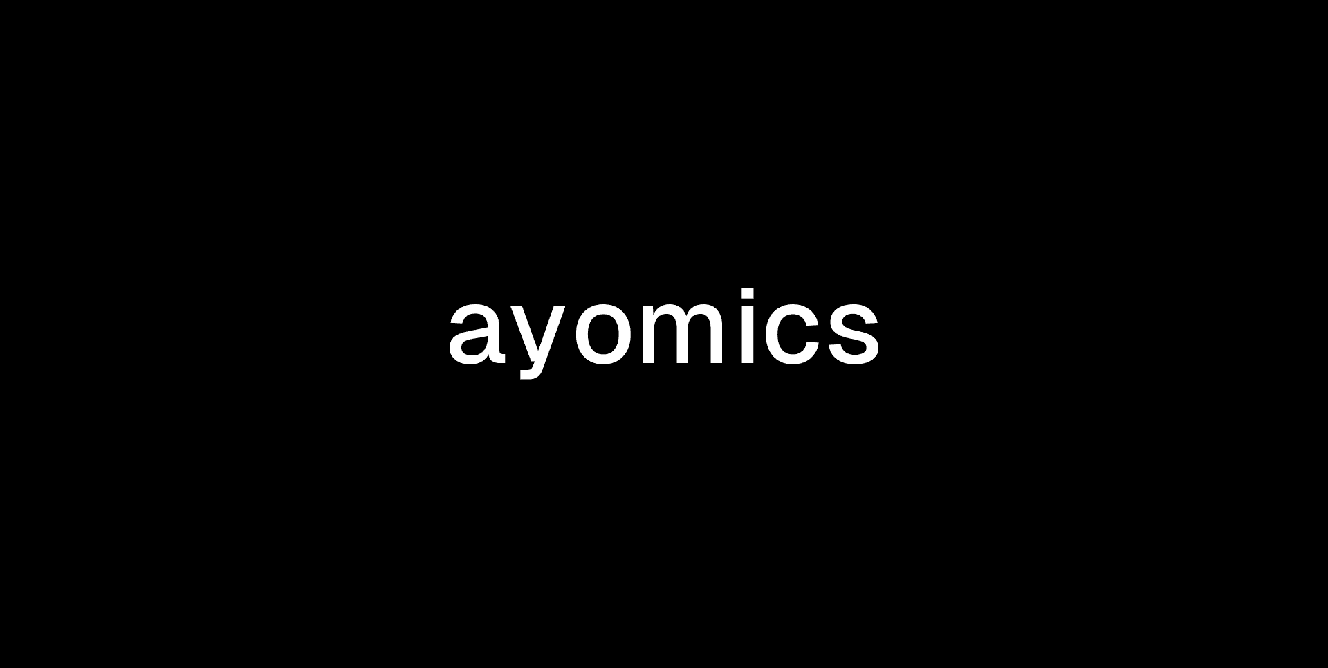 ayomics white wordmark png